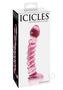 Icicles No 28 Textured Glass G-spot Dildo 7in - Pink